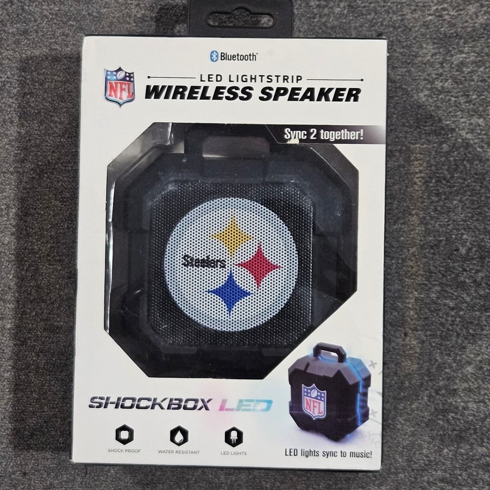 NFL Pittsburgh Steelers Shockbox LED Wireless Bluetooth Speaker SOAR Shockproof